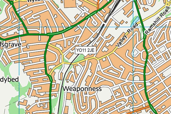 YO11 2JE map - OS VectorMap District (Ordnance Survey)