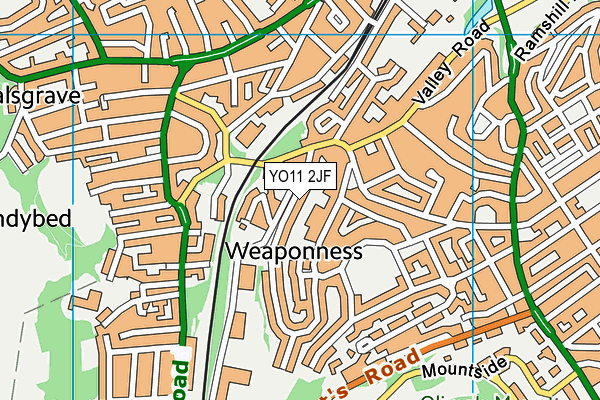 YO11 2JF map - OS VectorMap District (Ordnance Survey)