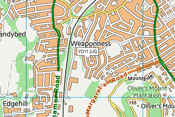 YO11 2JG map - OS VectorMap District (Ordnance Survey)