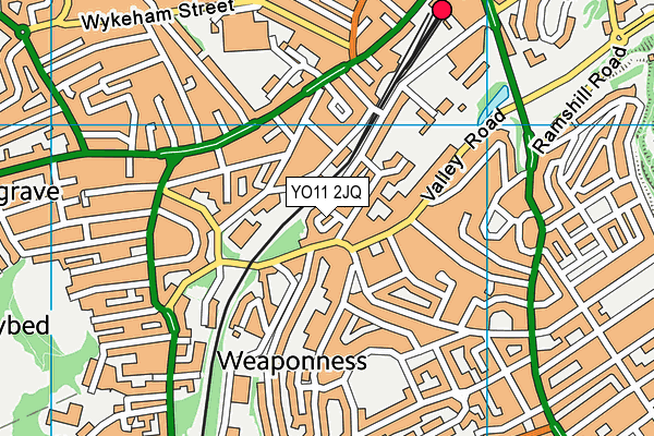 YO11 2JQ map - OS VectorMap District (Ordnance Survey)