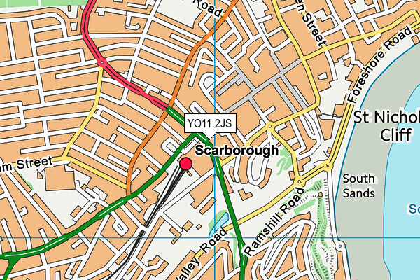 YO11 2JS map - OS VectorMap District (Ordnance Survey)