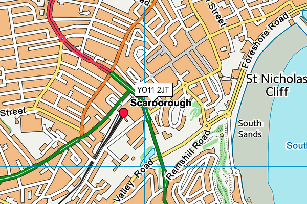 YO11 2JT map - OS VectorMap District (Ordnance Survey)