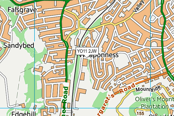 YO11 2JW map - OS VectorMap District (Ordnance Survey)