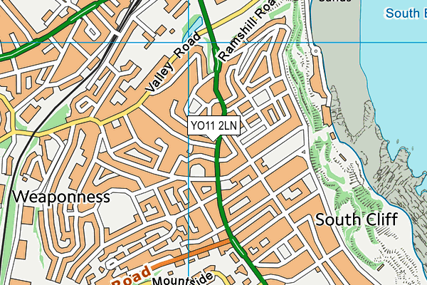 YO11 2LN map - OS VectorMap District (Ordnance Survey)
