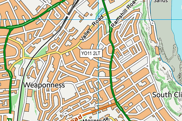 YO11 2LT map - OS VectorMap District (Ordnance Survey)