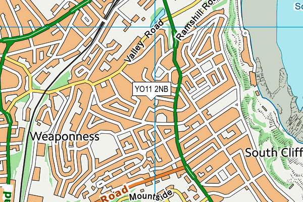 YO11 2NB map - OS VectorMap District (Ordnance Survey)
