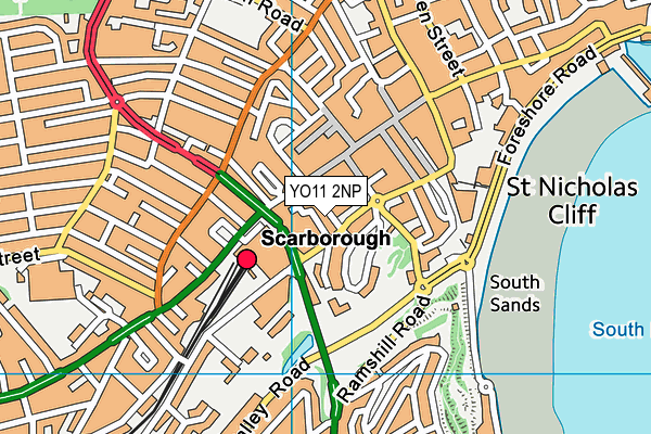 YO11 2NP map - OS VectorMap District (Ordnance Survey)