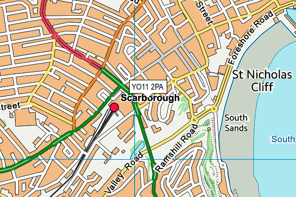 YO11 2PA map - OS VectorMap District (Ordnance Survey)