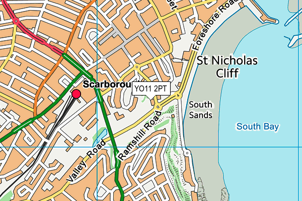 YO11 2PT map - OS VectorMap District (Ordnance Survey)