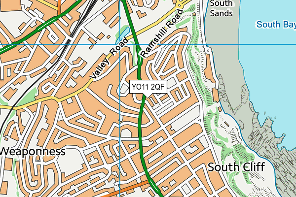 YO11 2QF map - OS VectorMap District (Ordnance Survey)