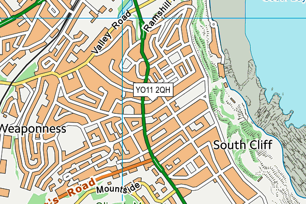 YO11 2QH map - OS VectorMap District (Ordnance Survey)