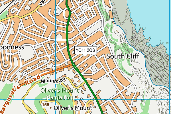 YO11 2QS map - OS VectorMap District (Ordnance Survey)