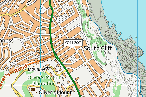YO11 2QT map - OS VectorMap District (Ordnance Survey)