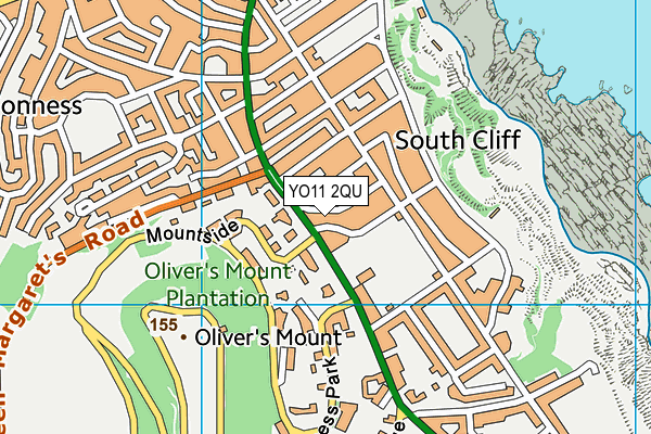 YO11 2QU map - OS VectorMap District (Ordnance Survey)