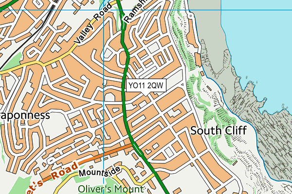 YO11 2QW map - OS VectorMap District (Ordnance Survey)