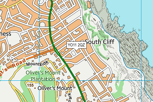 YO11 2QZ map - OS VectorMap District (Ordnance Survey)