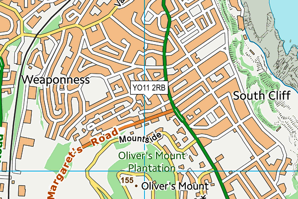YO11 2RB map - OS VectorMap District (Ordnance Survey)