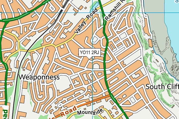 YO11 2RJ map - OS VectorMap District (Ordnance Survey)