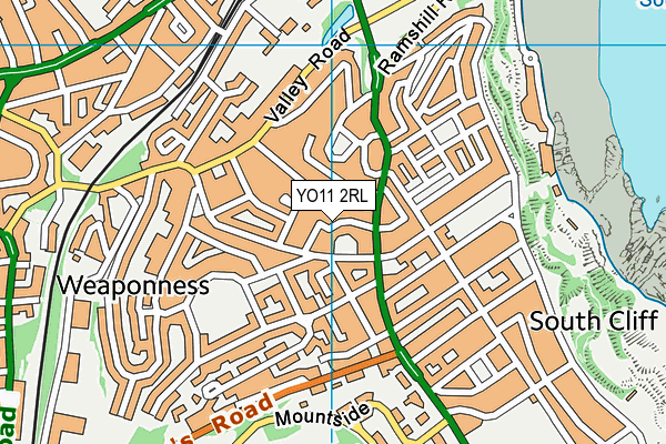 YO11 2RL map - OS VectorMap District (Ordnance Survey)