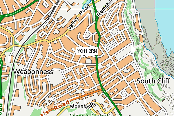 YO11 2RN map - OS VectorMap District (Ordnance Survey)