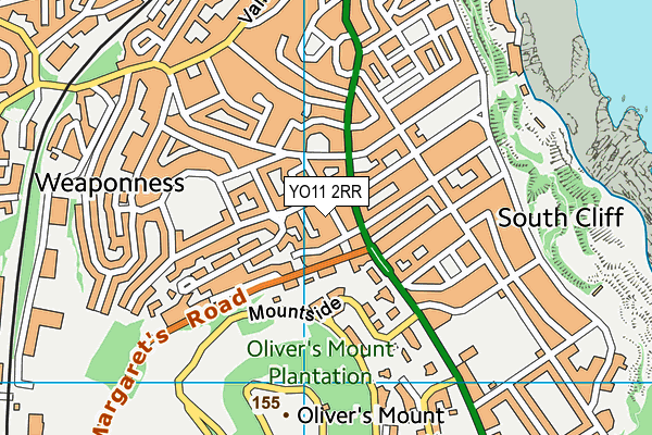 YO11 2RR map - OS VectorMap District (Ordnance Survey)