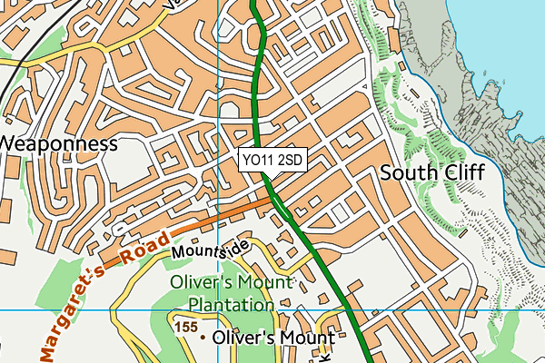 YO11 2SD map - OS VectorMap District (Ordnance Survey)