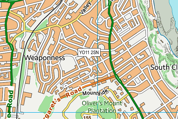 YO11 2SN map - OS VectorMap District (Ordnance Survey)