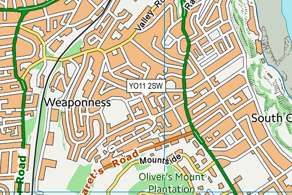 YO11 2SW map - OS VectorMap District (Ordnance Survey)