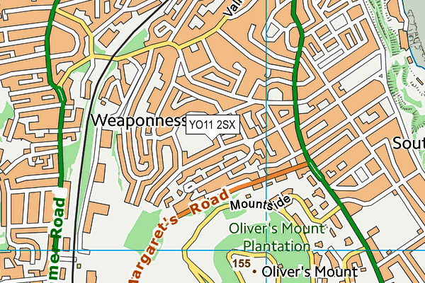 YO11 2SX map - OS VectorMap District (Ordnance Survey)