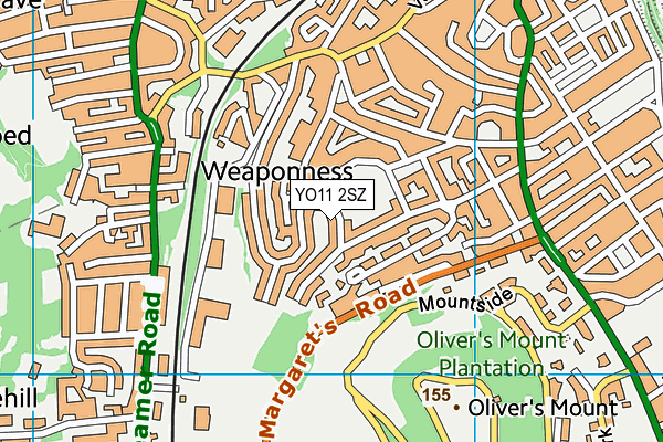 Oriel Cricket Club (Closed) map (YO11 2SZ) - OS VectorMap District (Ordnance Survey)
