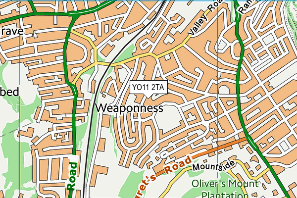 YO11 2TA map - OS VectorMap District (Ordnance Survey)