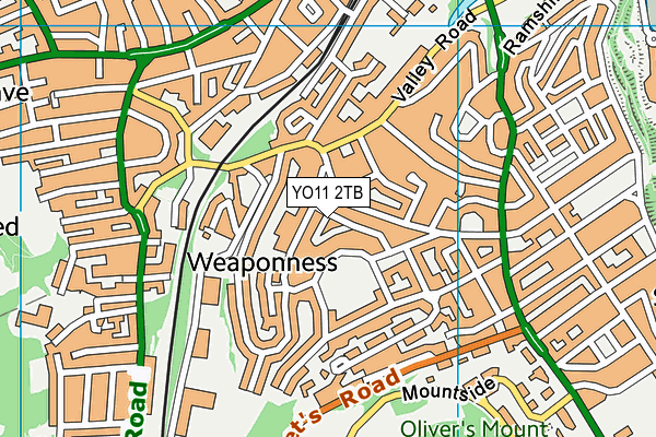 YO11 2TB map - OS VectorMap District (Ordnance Survey)