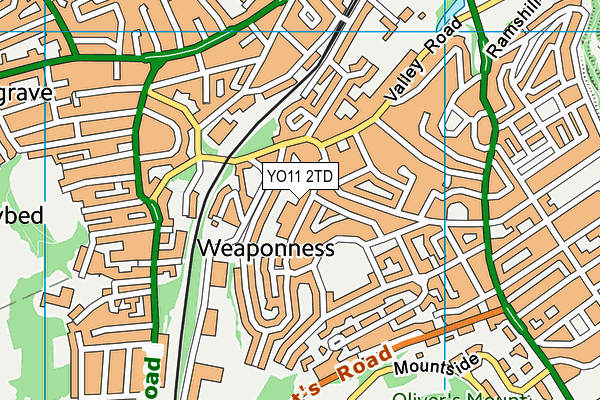 YO11 2TD map - OS VectorMap District (Ordnance Survey)