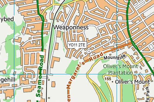 YO11 2TE map - OS VectorMap District (Ordnance Survey)