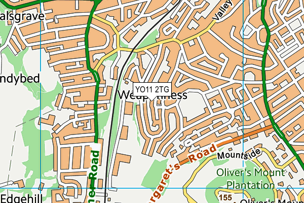 YO11 2TG map - OS VectorMap District (Ordnance Survey)