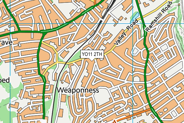 YO11 2TH map - OS VectorMap District (Ordnance Survey)