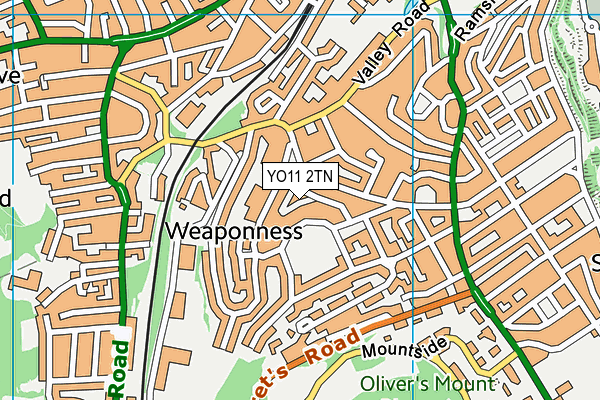 YO11 2TN map - OS VectorMap District (Ordnance Survey)