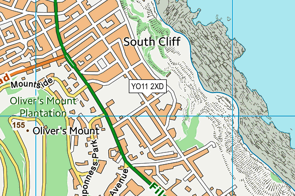 YO11 2XD map - OS VectorMap District (Ordnance Survey)