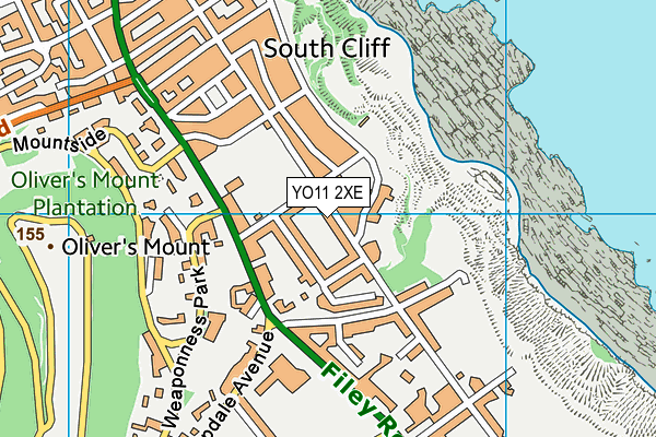 YO11 2XE map - OS VectorMap District (Ordnance Survey)