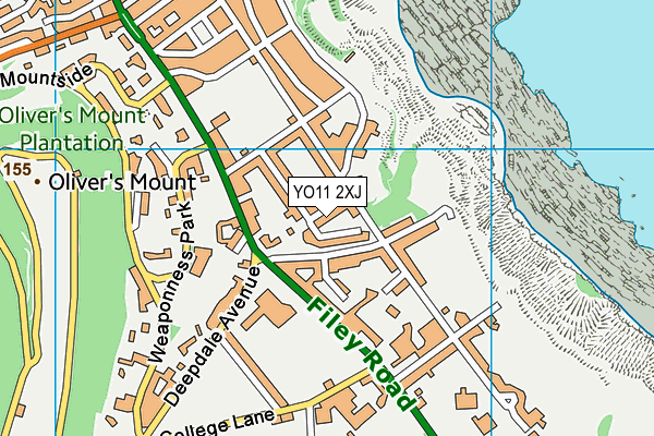 YO11 2XJ map - OS VectorMap District (Ordnance Survey)
