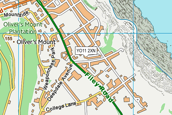YO11 2XN map - OS VectorMap District (Ordnance Survey)