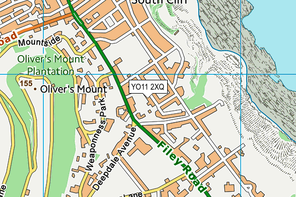 YO11 2XQ map - OS VectorMap District (Ordnance Survey)