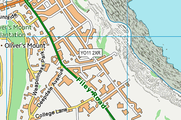 YO11 2XR map - OS VectorMap District (Ordnance Survey)