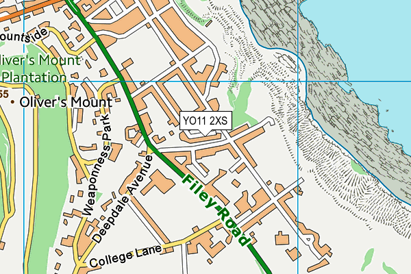 YO11 2XS map - OS VectorMap District (Ordnance Survey)