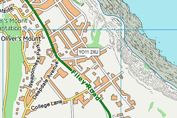 YO11 2XU map - OS VectorMap District (Ordnance Survey)