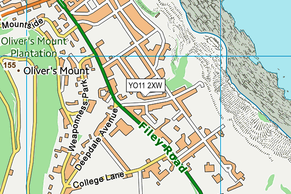 YO11 2XW map - OS VectorMap District (Ordnance Survey)
