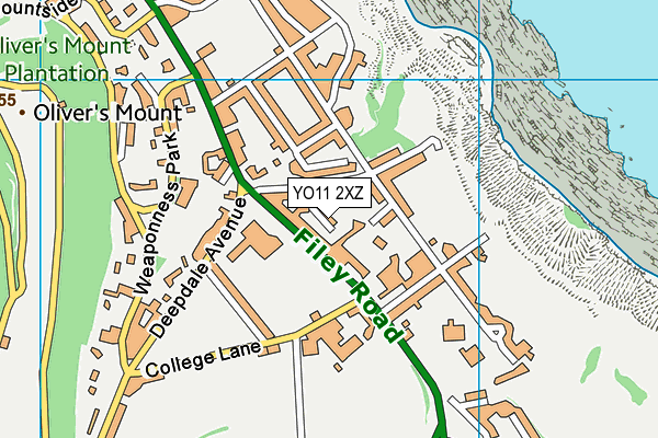 YO11 2XZ map - OS VectorMap District (Ordnance Survey)