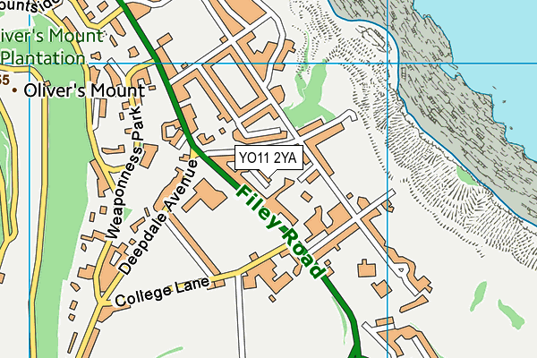 YO11 2YA map - OS VectorMap District (Ordnance Survey)