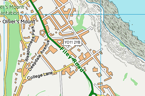 YO11 2YB map - OS VectorMap District (Ordnance Survey)
