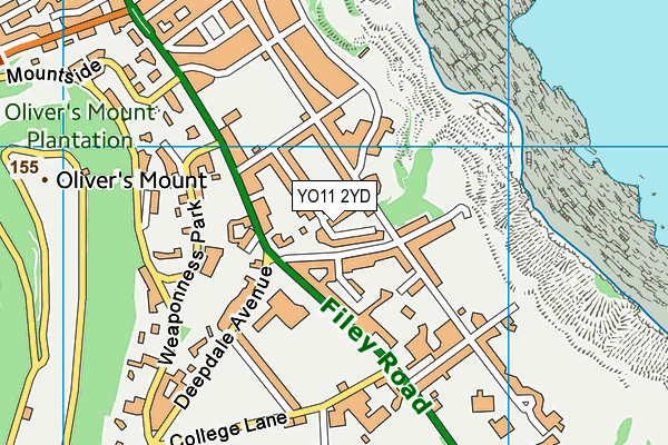 YO11 2YD map - OS VectorMap District (Ordnance Survey)